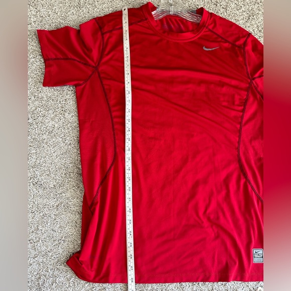 Nike Pro Combat Dri Fit Red Shirt - Picture 5 of 8
